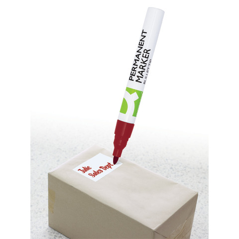 Marcatore permanente Q-Connect con fusto in metallo e punta conica 4 mm rosso KF11710